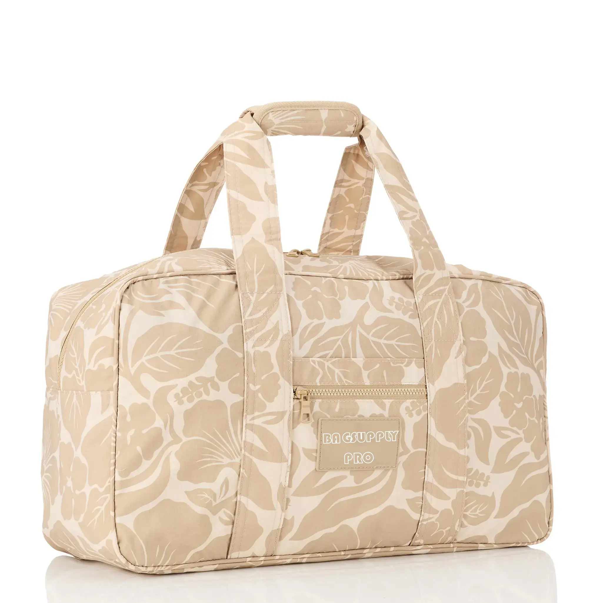 A large capacity, waterproof tyvek travel tote bag with a full floral print, perfect for beach use. The bag is designed to be both functional and fashionable, with plenty of room for all your essentials